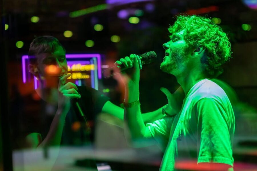 Aloha Amsterdam: Private Karaoke Booth with 20.000 Songs - The booth experience: microphones, privacy, and the Hawaii-themed fun