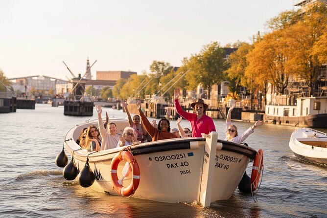 Amsterdam 90 minutes Canal Cruise with bar and snacks on board. - Bridges and Water-Level Icons: Magere Brug, Wooden Promises, and Amstel Connections