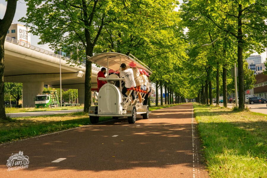 Amsterdam: Dutch Prosecco Party Bike - The 65 Minutes Through Sloterdijk: Music, Singing, and a Party Loop