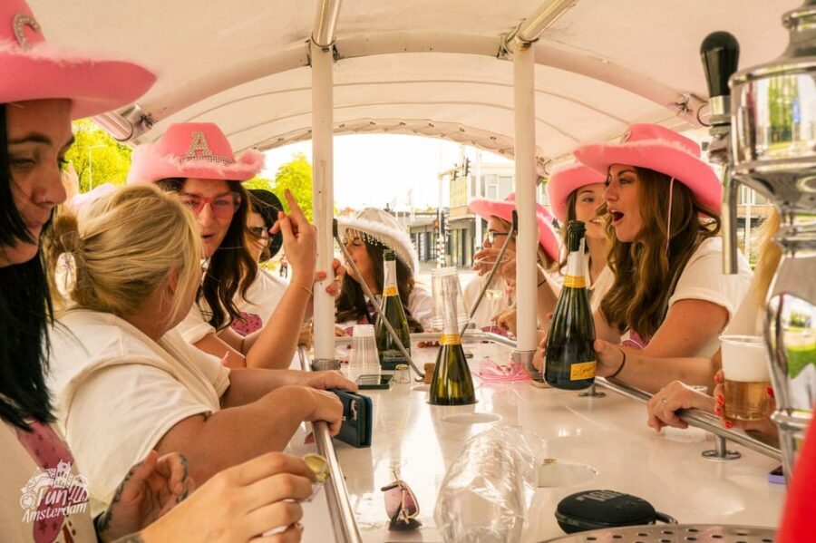 Amsterdam: Dutch Prosecco Party Bike - The 10-Minute Coffeeshop Stop: Quick Shopping Break or a Detour