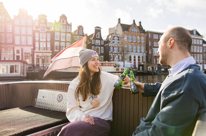Amsterdam Heineken Cruise with 1 Heineken, Snacks, Live Guide - Heineken Experience area and the brewery story you get on the water