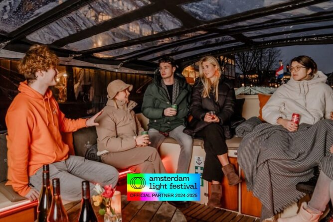 Amsterdam Light Festival: Cruise Unlimited Drinks & Bite option - The Light Festival from the canal: what you’re really seeing