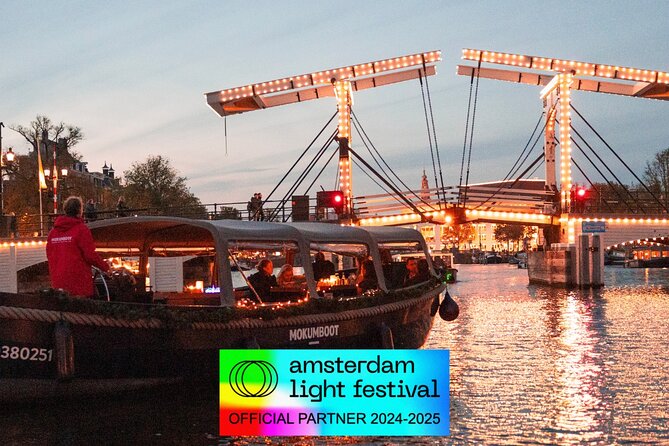 Amsterdam: Light Festival Open Boat - Unl. Drinks Option - The Watchtower Built in 1516: Silly Jake and Clock-Time Myths