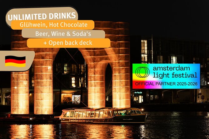 Amsterdam Light Festival Tour in German | Including Drinks - Key highlights worth your attention