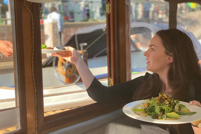 Amsterdam Private Dinner Cruise incl Drinks & 2-course Dinner 2hr - The canal route: Anne Frank House to Heineken and a real Houseboat Museum pass