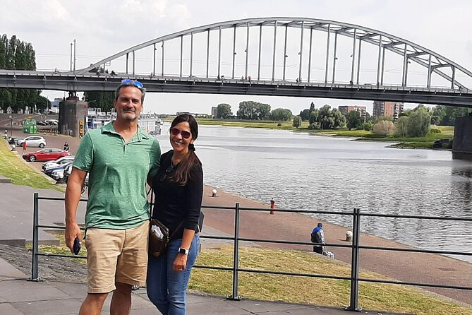 Battle Of Arnhem Route Self Guided 5km - 2,5 hours - John Frost Bridge: the end point with bombings across years