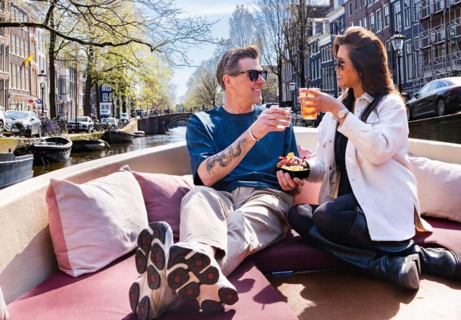 Cheese & Drinks Guided Amsterdam Boat Tour, All Inclusive - 100% electric cruising: why the quiet matters on Amsterdam canals