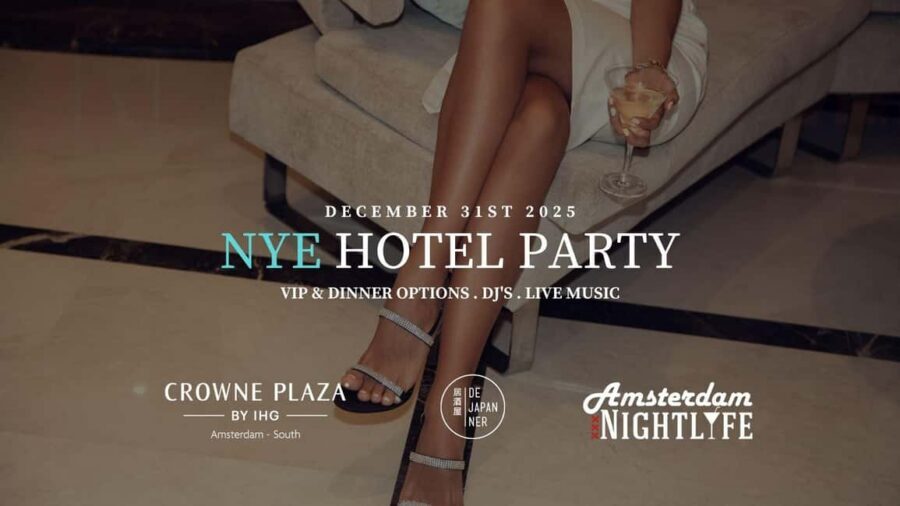 NYE Hotel Party 2025-2026: Crowne Plaza Amsterdam - South - Manhattan Bar VIP Lounge: Reserved Seating and Live Music