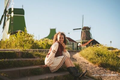 Private Photoshoot in Zaanse Schans with Windmills - Posing With Confidence: The Real Advantage of a Local Photographer