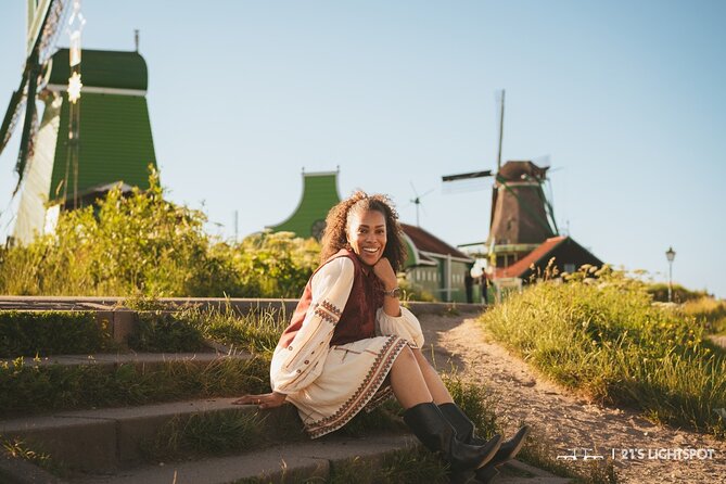 Private Photoshoot in Zaanse Schans with Windmills - Posing With Confidence: The Real Advantage of a Local Photographer